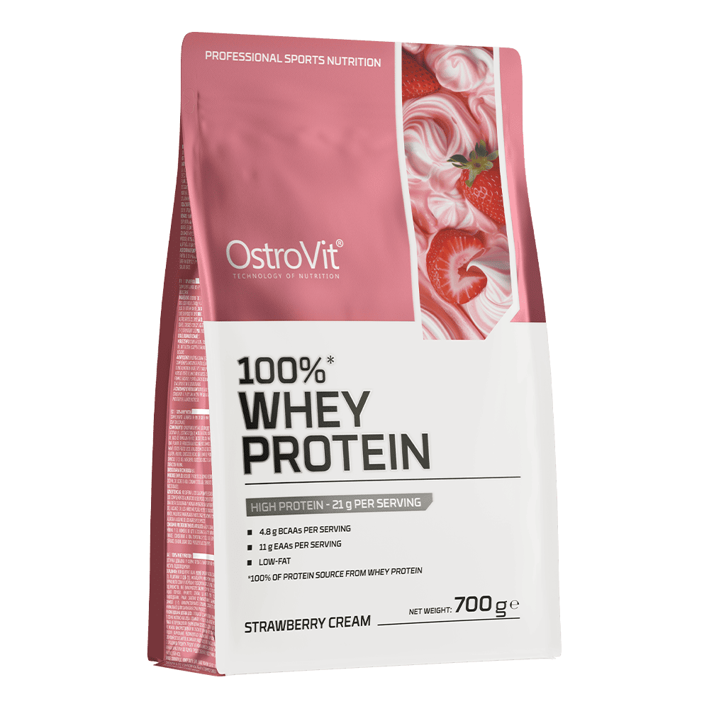 OstroVit 100 Whey Protein 700 g – Sabor Strawberry cream 1 OstroVit 100% Whey Protein 700 g – Sabor Strawberry cream - Imagen 1
